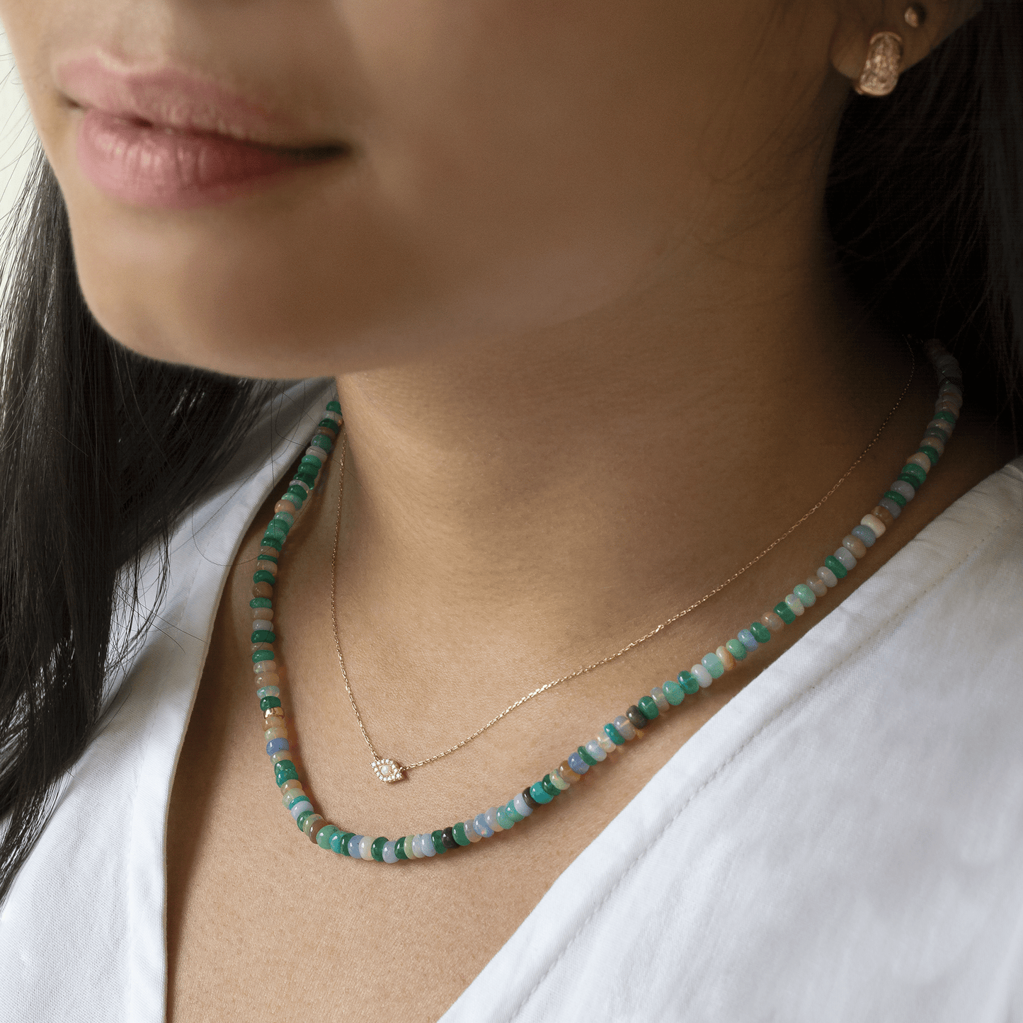 Blue Opal Necklace & Earrings | Blue Opal Jewellery| Opal Gift| UK