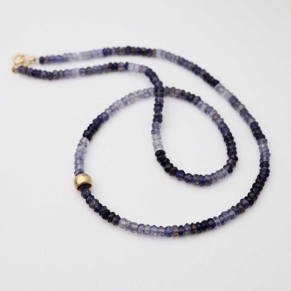 
                      
                        NKL-18K Natural Iolite Gemstone 'Boulder Bead' Necklace
                      
                    