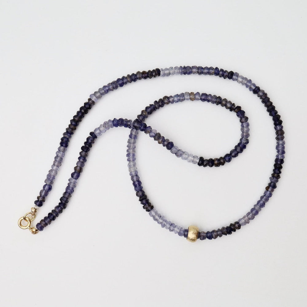 
                      
                        NKL-18K Natural Iolite Gemstone 'Boulder Bead' Necklace
                      
                    