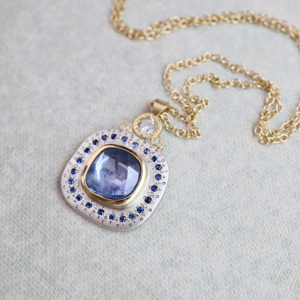 
                  
                    NKL-18K One of a Kind Blue Sapphire 18k & Sterling Silver Necklace
                  
                