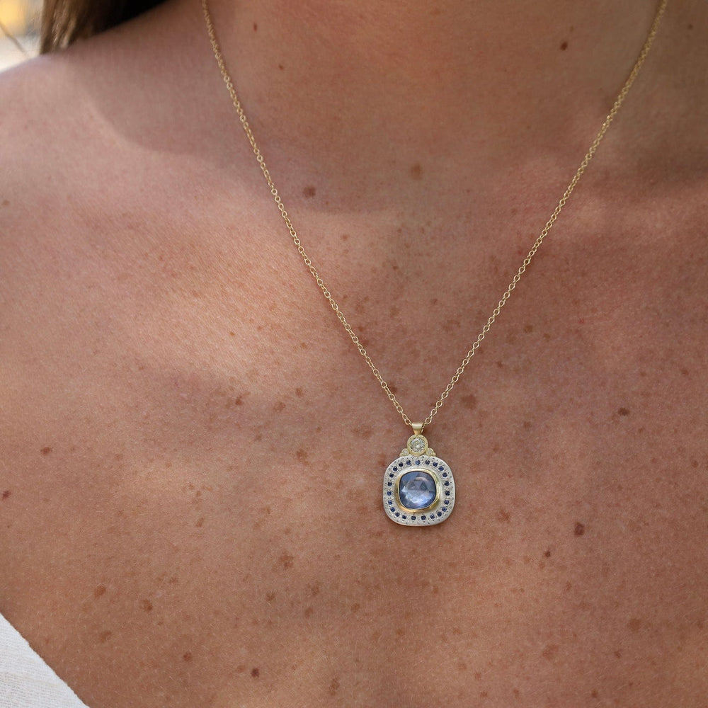 
                  
                    NKL-18K One of a Kind Blue Sapphire 18k & Sterling Silver Necklace
                  
                