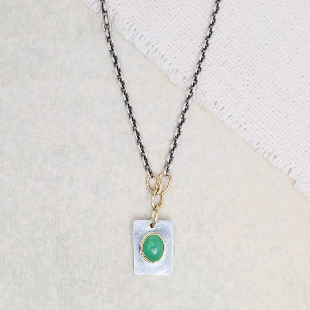 NKL-18K One Of A Kind Chrysoprase Portal Necklace