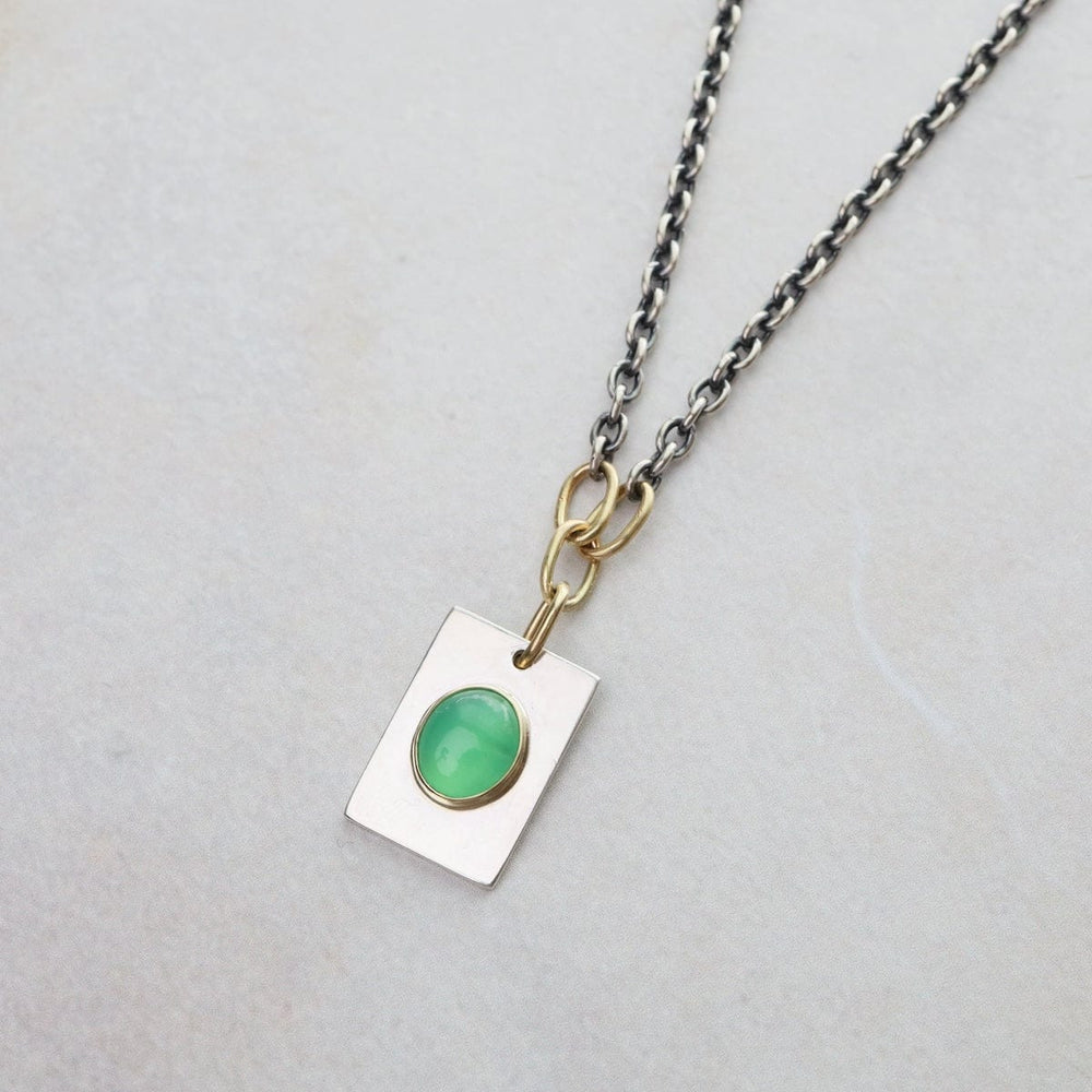 NKL-18K One Of A Kind Chrysoprase Portal Necklace