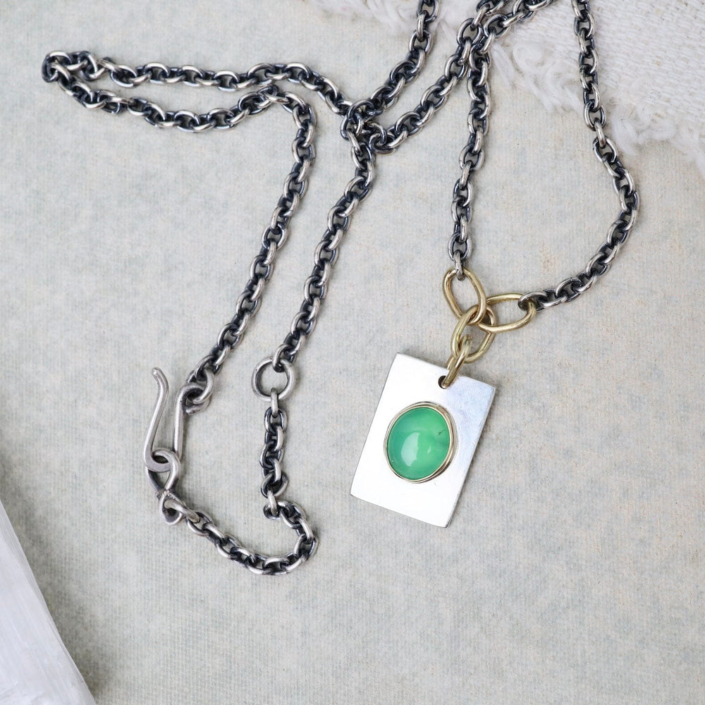 NKL-18K One Of A Kind Chrysoprase Portal Necklace