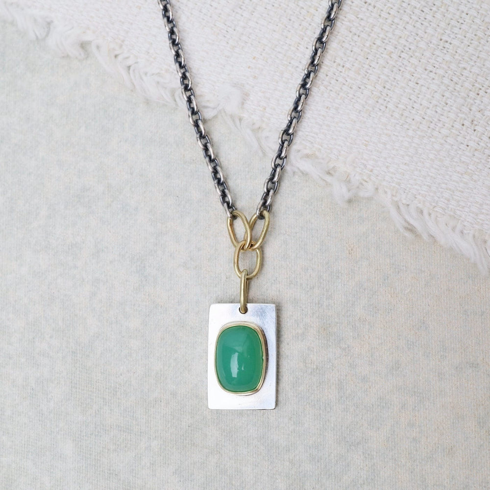 NKL-18K One Of A Kind Chrysoprase Portal Necklace