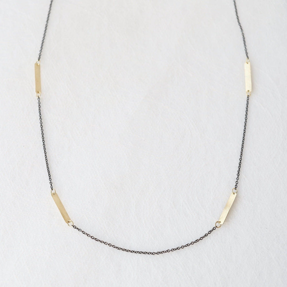 
                  
                    NKL-18K Oxidized Sterling Silver & 18k New Morse Necklace
                  
                