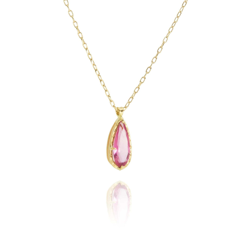 
                      
                        NKL-18K Pink Tourmaline Tear Drop Prong Pendant
                      
                    