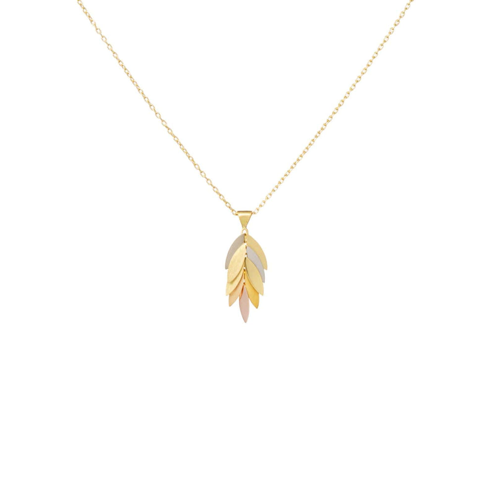 
                      
                        NKL-18K Rainbow Falling Leaf Pendant- 18k Yellow & Rainbow Gold
                      
                    