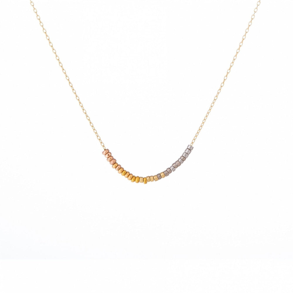 NKL-18K Rainbow Gold Tiny Bead Rainbow Necklace