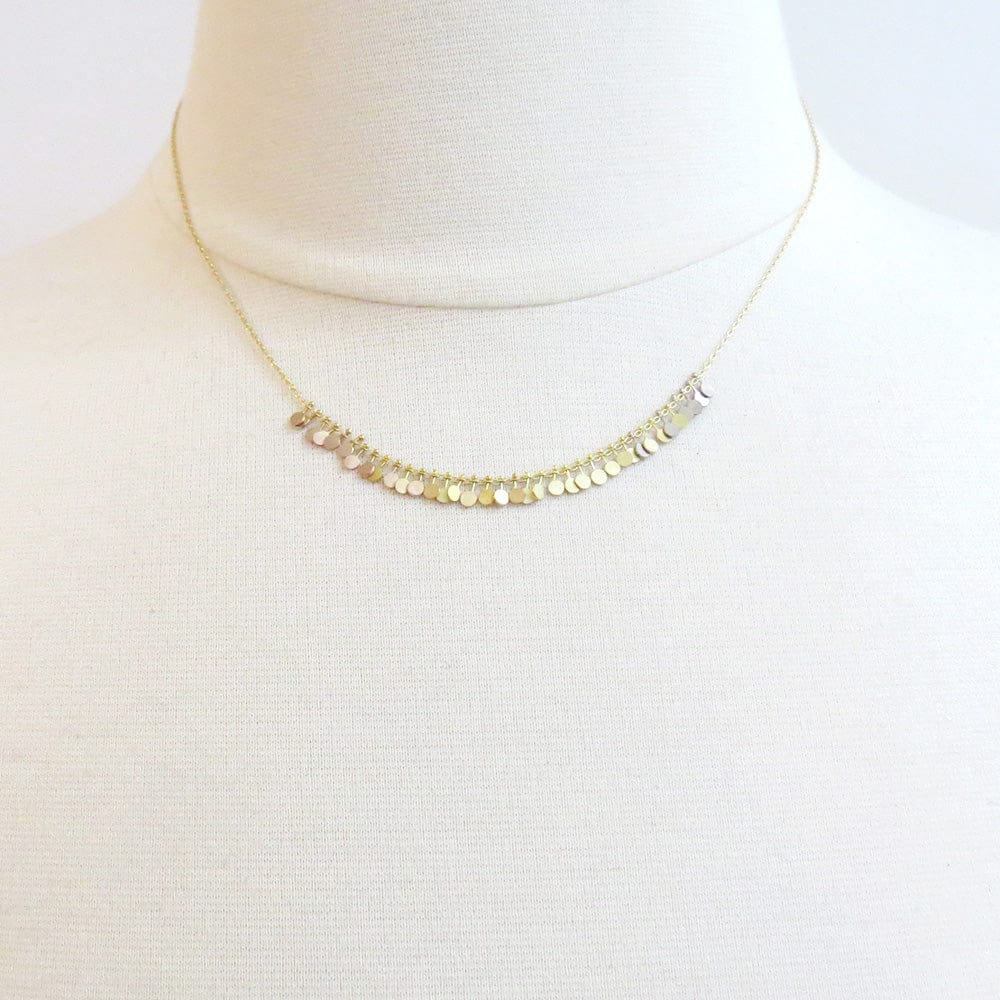 
                      
                        NKL-18K Rainbow Gold Tiny Dots Arc Necklace
                      
                    