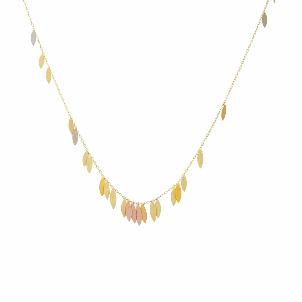 NKL-18K Rainbow Scattered Leaf Necklace