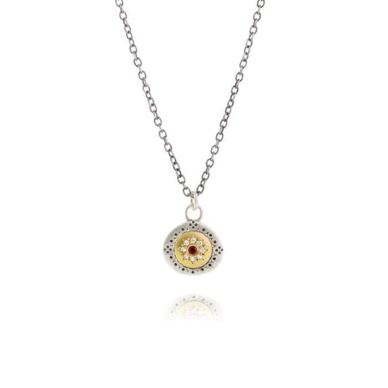 NKL-18K Ruby Seeds of Harmony Charm Necklace