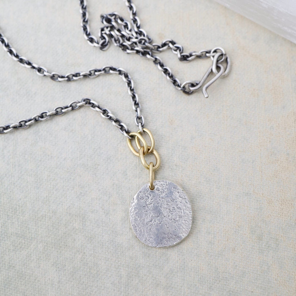 
                      
                        NKL-18K Silver Medallion + 18K Links Necklace
                      
                    