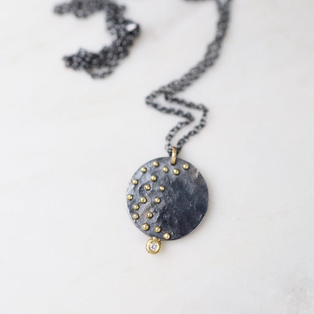 
                  
                    NKL-18K Stardust Necklace - Oxidized Silver & 18k Gold Kinetic Dots
                  
                