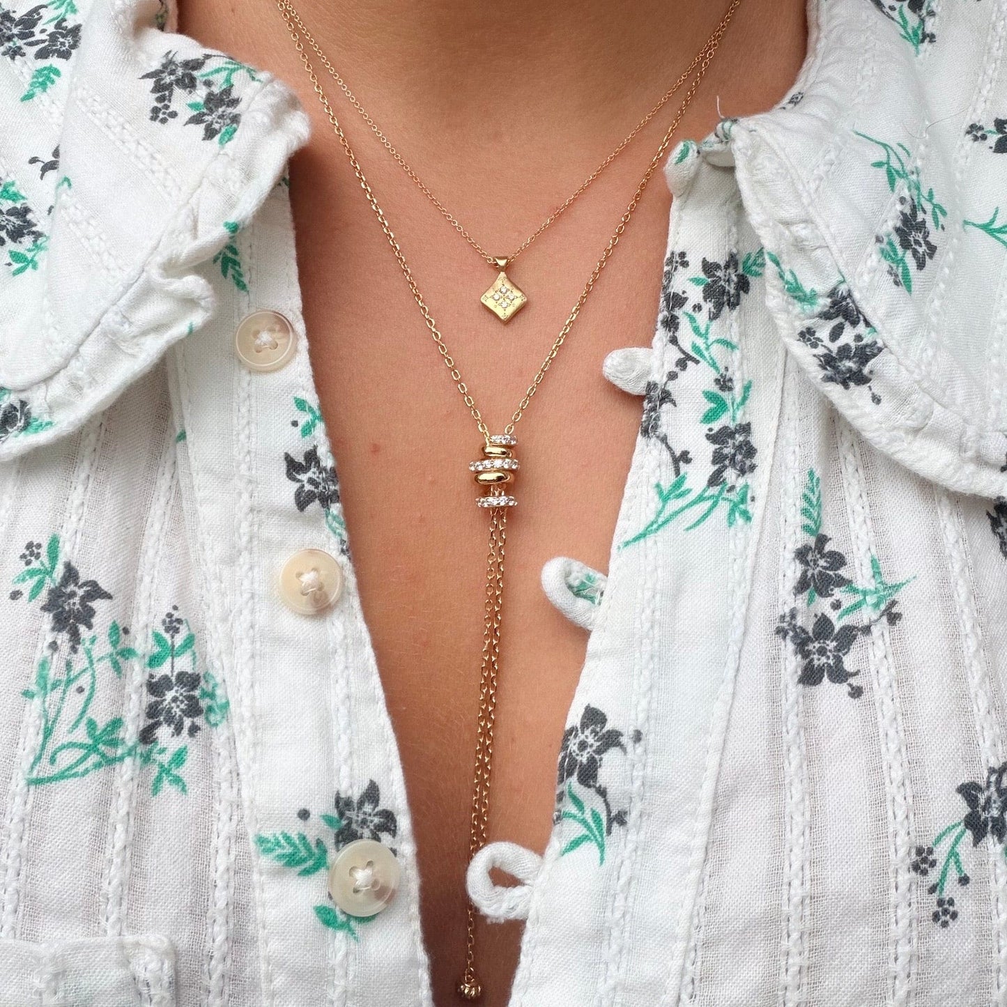 NKL-18K Summer Night Charm Pendant Necklace