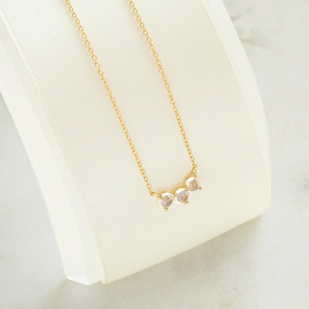 
                      
                        NKL-18K Trio Crescent Necklace - Moonstone
                      
                    