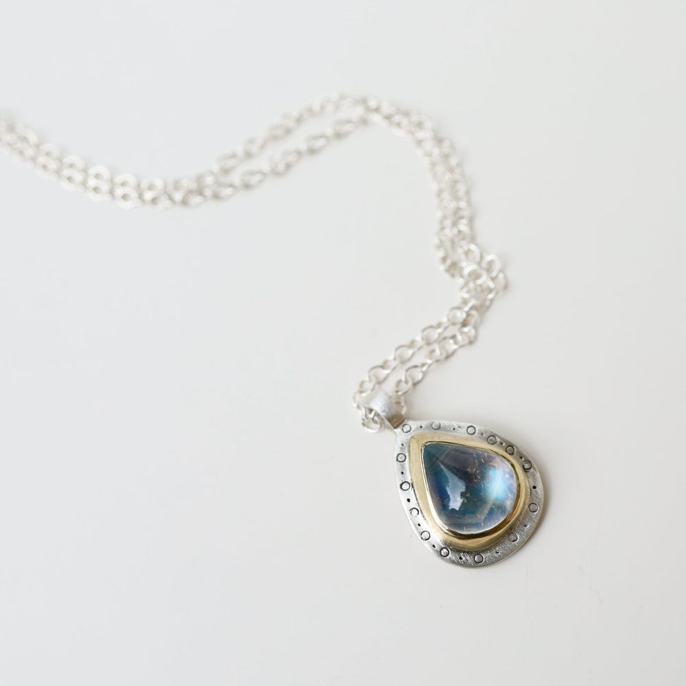 
                  
                    NKL-18K Two Tone Moonstone Teardrop Pendant Necklace
                  
                