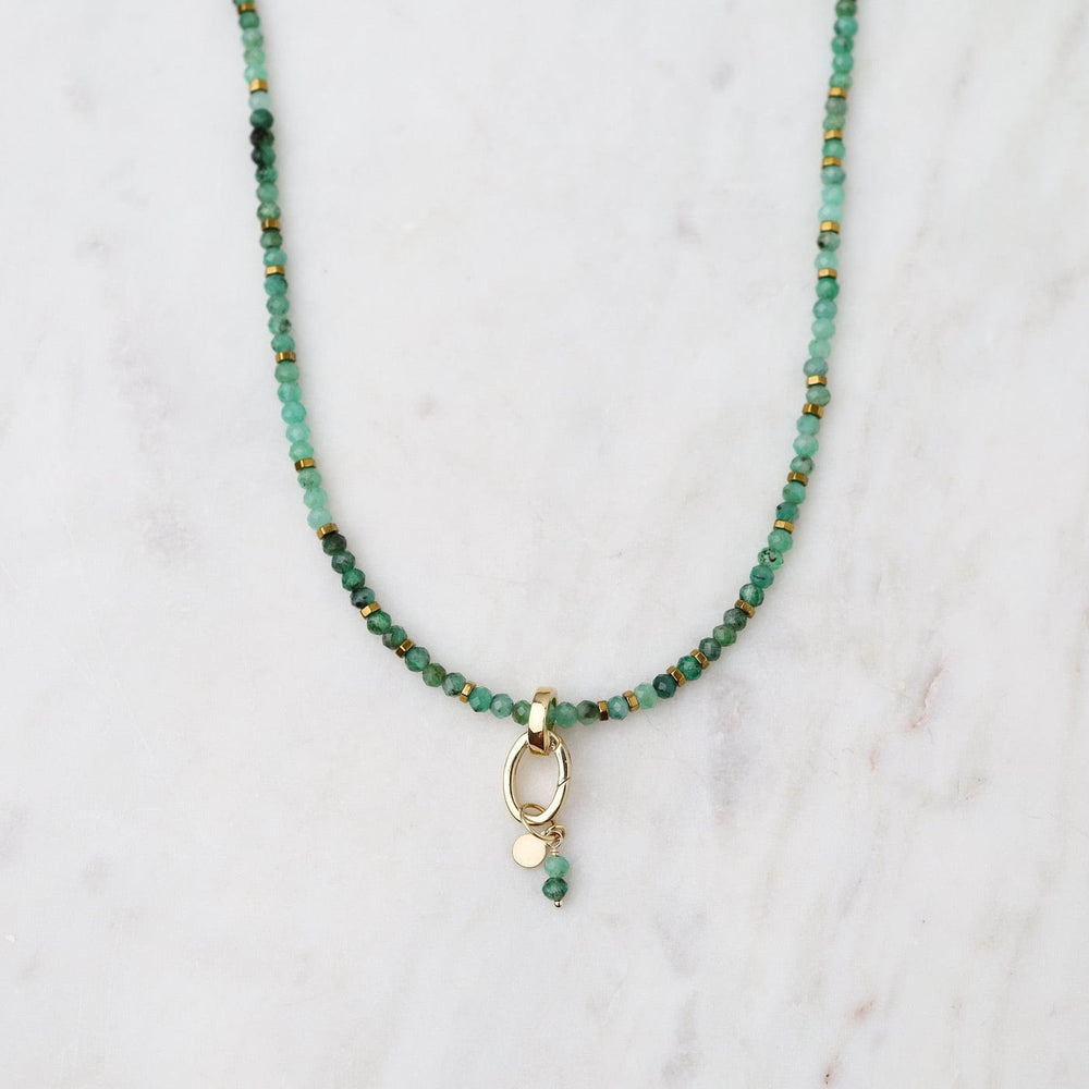 
                      
                        NKL-18K 'Wrap' Sakota Emerald Gemstone Charm Necklace
                      
                    