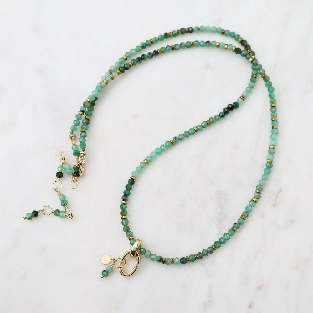 
                      
                        NKL-18K 'Wrap' Sakota Emerald Gemstone Charm Necklace
                      
                    