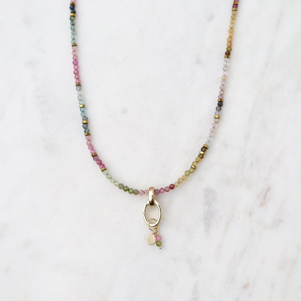 
                      
                        NKL-18K 'Wrap' Watermelon Tourmaline Gemstone Charm Necklace
                      
                    