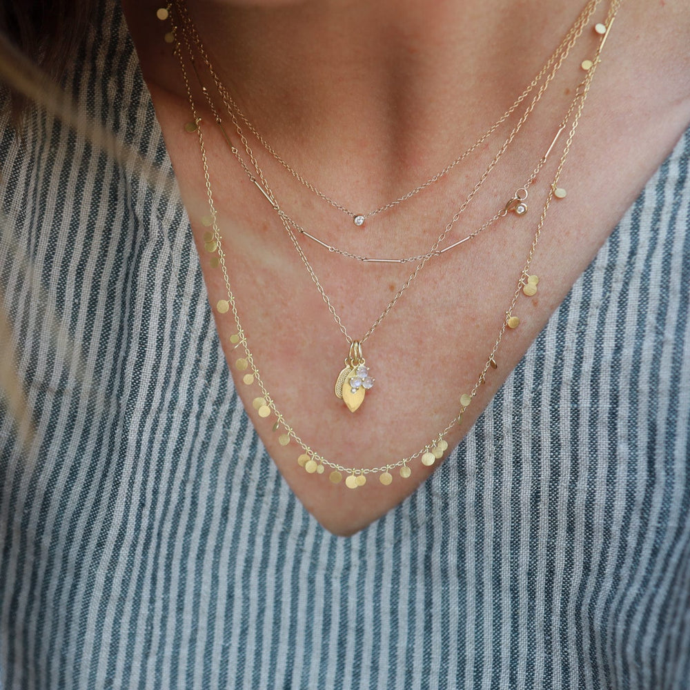 
                      
                        NKL-18K Yellow Gold Long Random Dots Necklace
                      
                    