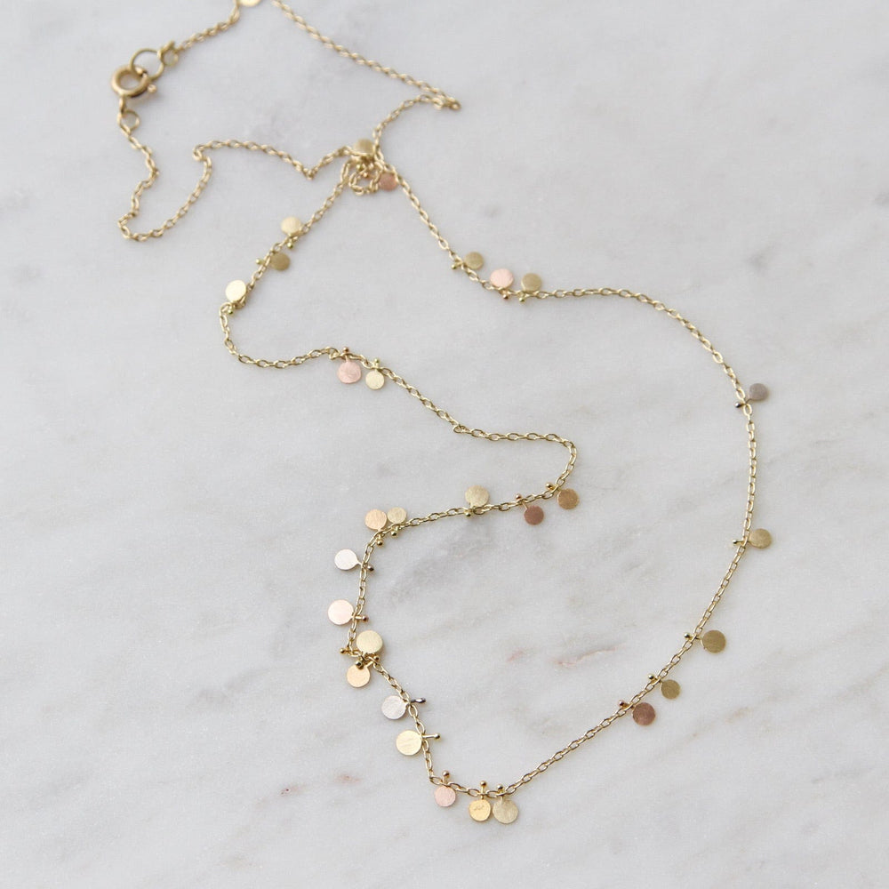 
                      
                        NKL-18K Yellow Gold & Rainbow Gold Random Dots Necklace
                      
                    