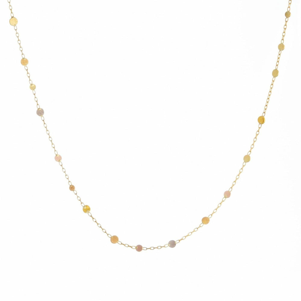 NKL-18K Yellow Gold & Rainbow Gold Scattered Rainbow Dots Necklace