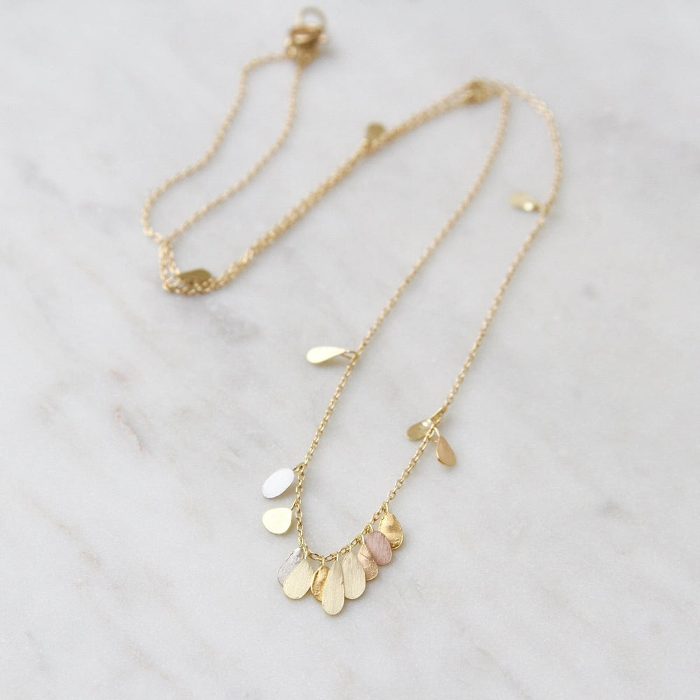 
                      
                        NKL-18K Yellow Gold & Rainbow Gold Tiny Raindrops Necklace
                      
                    