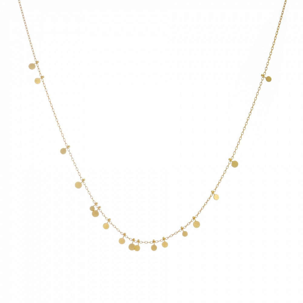 NKL-18K Yellow Gold Random Dots Necklace