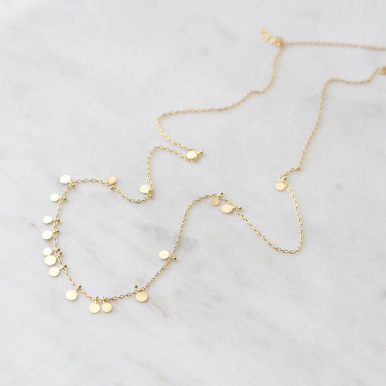 Load image into Gallery viewer, NKL-18K Yellow Gold Random Dots Necklace

