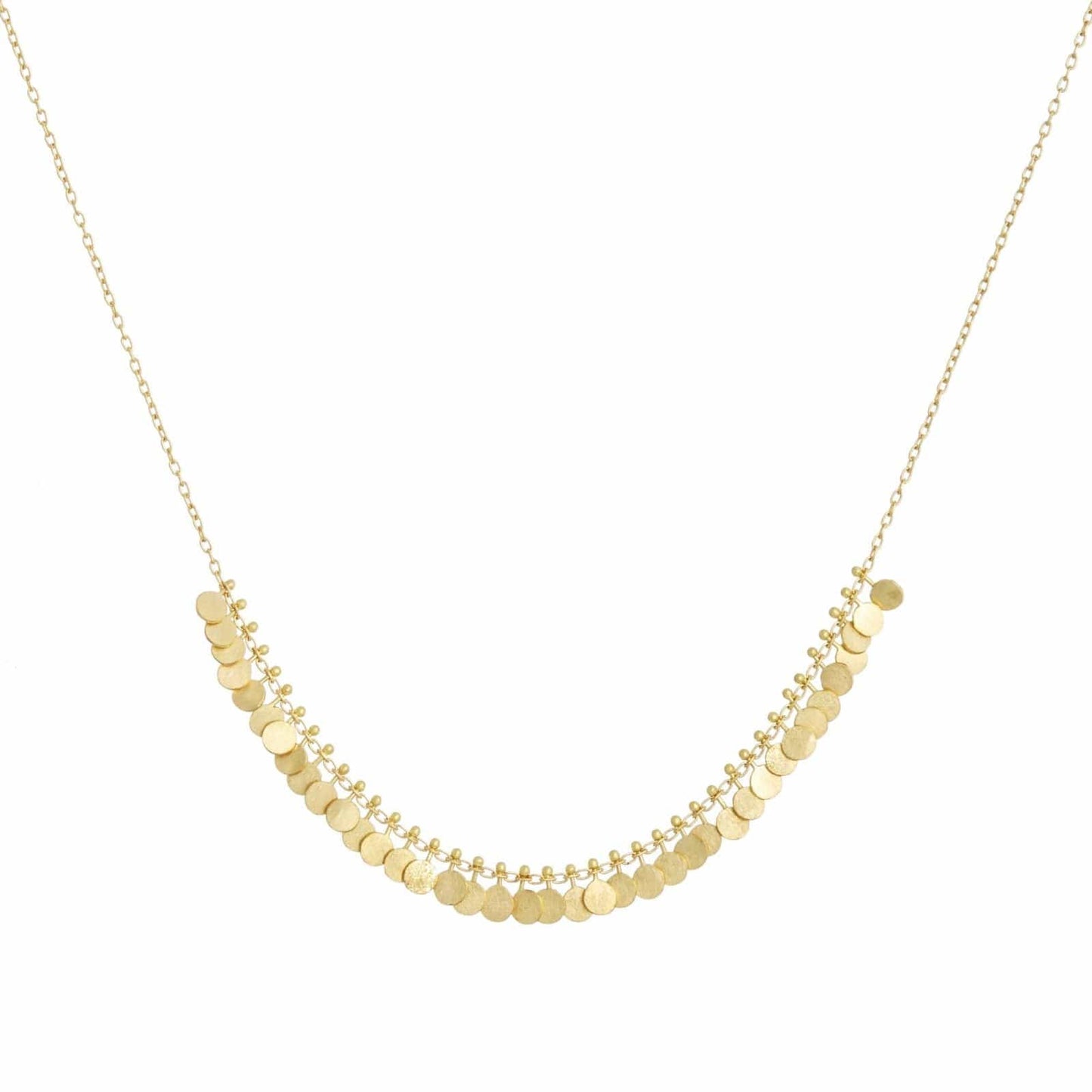 NKL-18K Yellow Gold Tiny Dots Arc Necklace