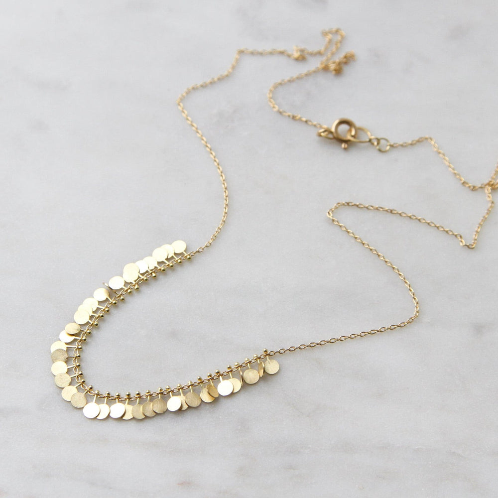 
                      
                        NKL-18K Yellow Gold Tiny Dots Arc Necklace
                      
                    