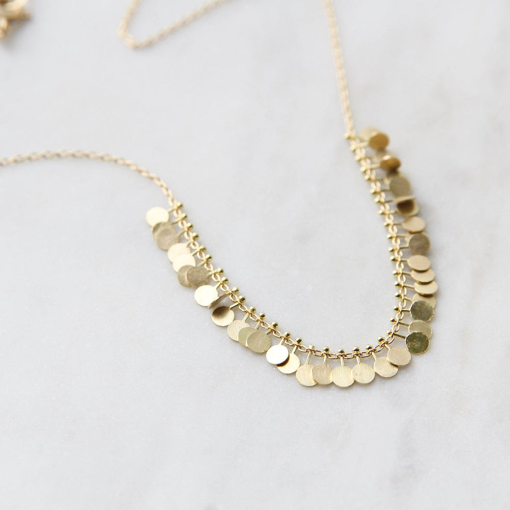 
                      
                        NKL-18K Yellow Gold Tiny Dots Arc Necklace
                      
                    