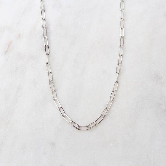 NKL 20" Sterling Silver Flat Drawn Cable Chain