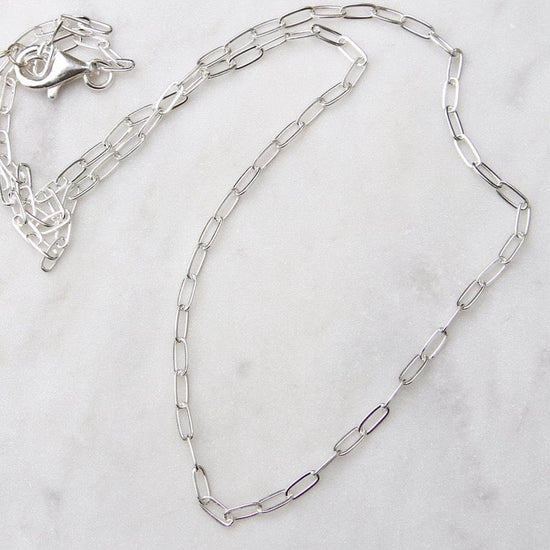 NKL 20" Sterling Silver Flat Drawn Cable Chain