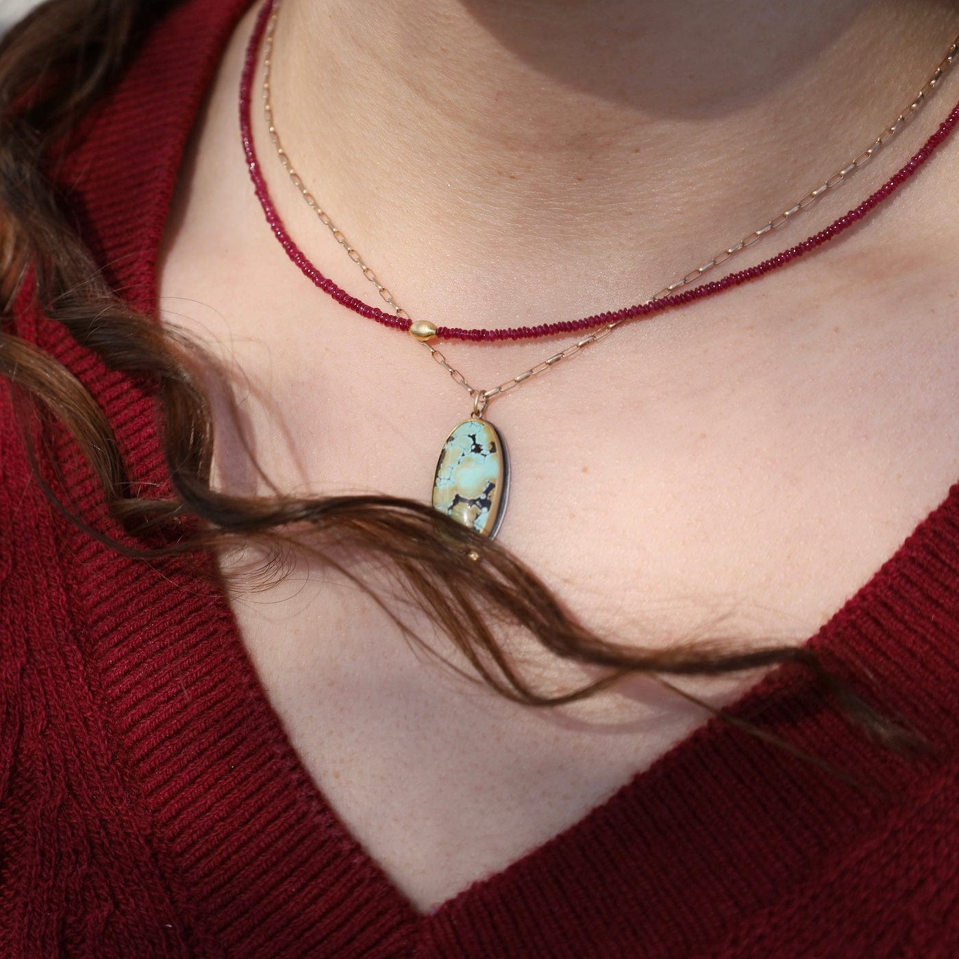 NKL-20K Ruby Beaded Necklace