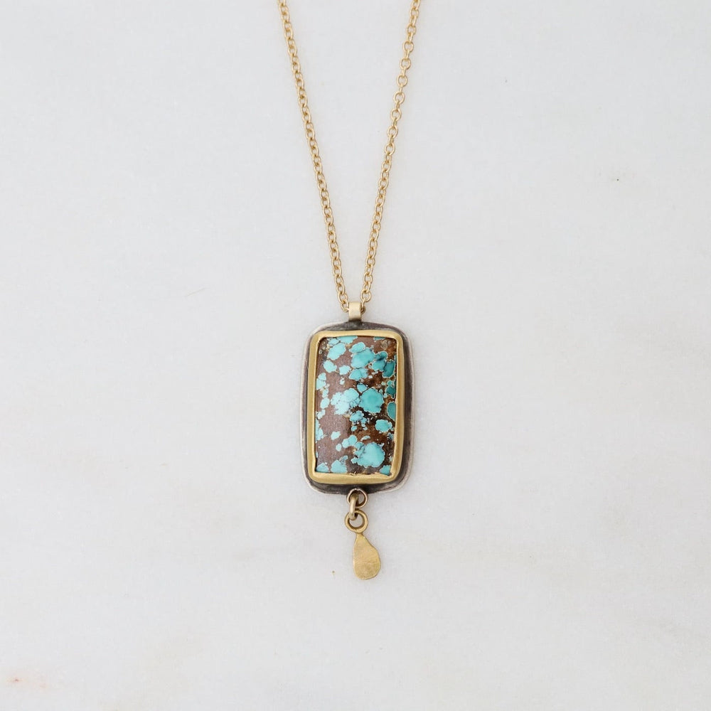 
                      
                        NKL-22K Bezel Set Turquoise with 22k Petal Drop Necklace
                      
                    