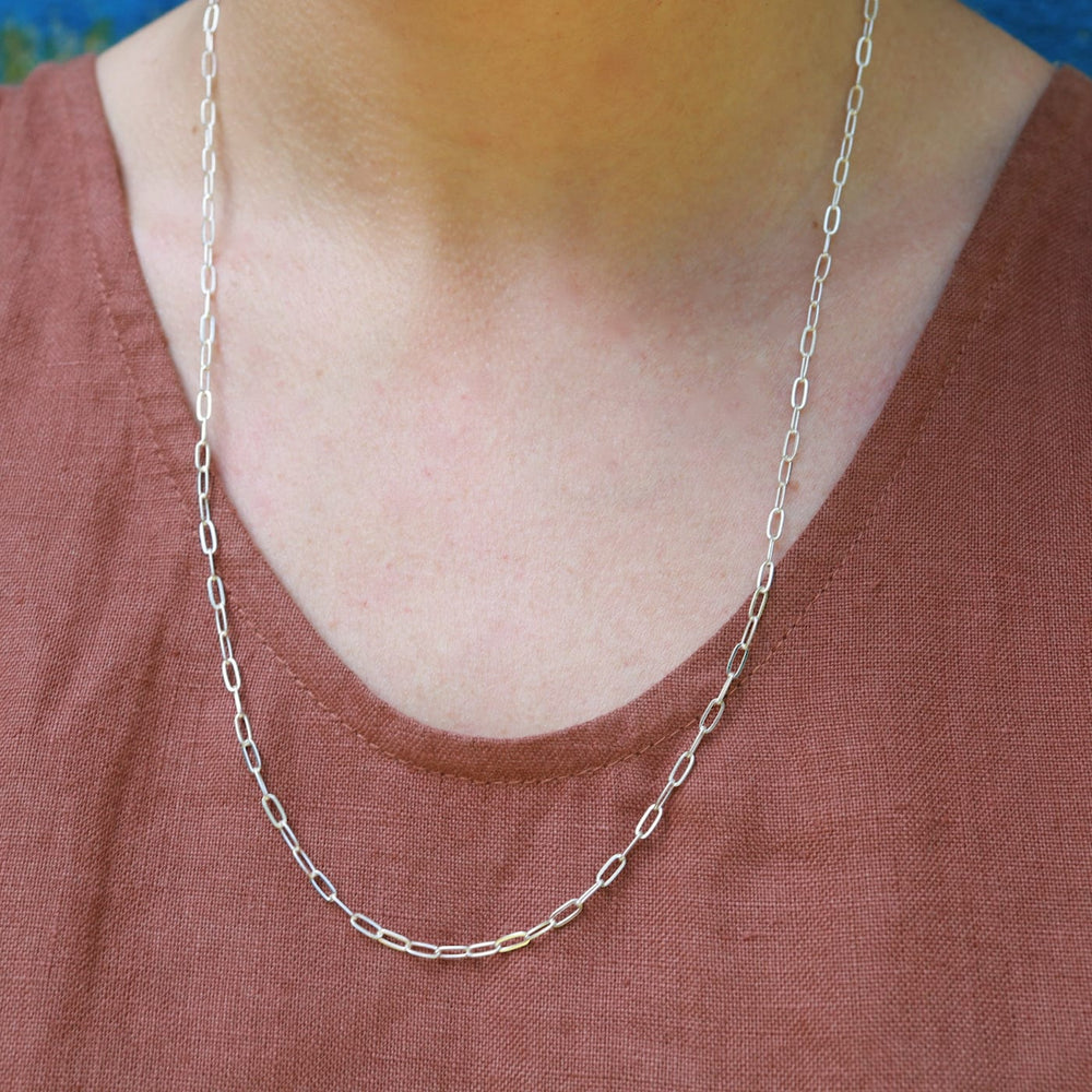 NKL 24" Sterling Silver Flat Drawn Cable Chain