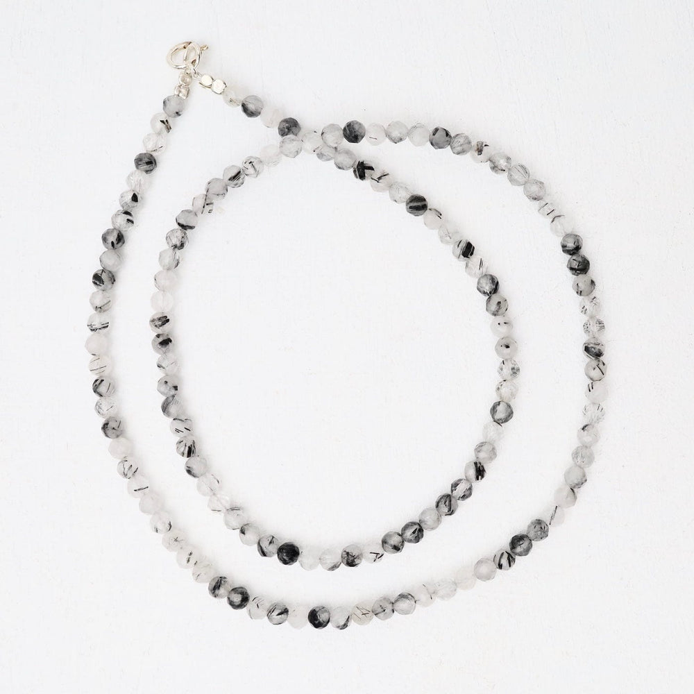 
                  
                    NKL 2mm Simple Stone Necklace 18" -  Black Rutile
                  
                