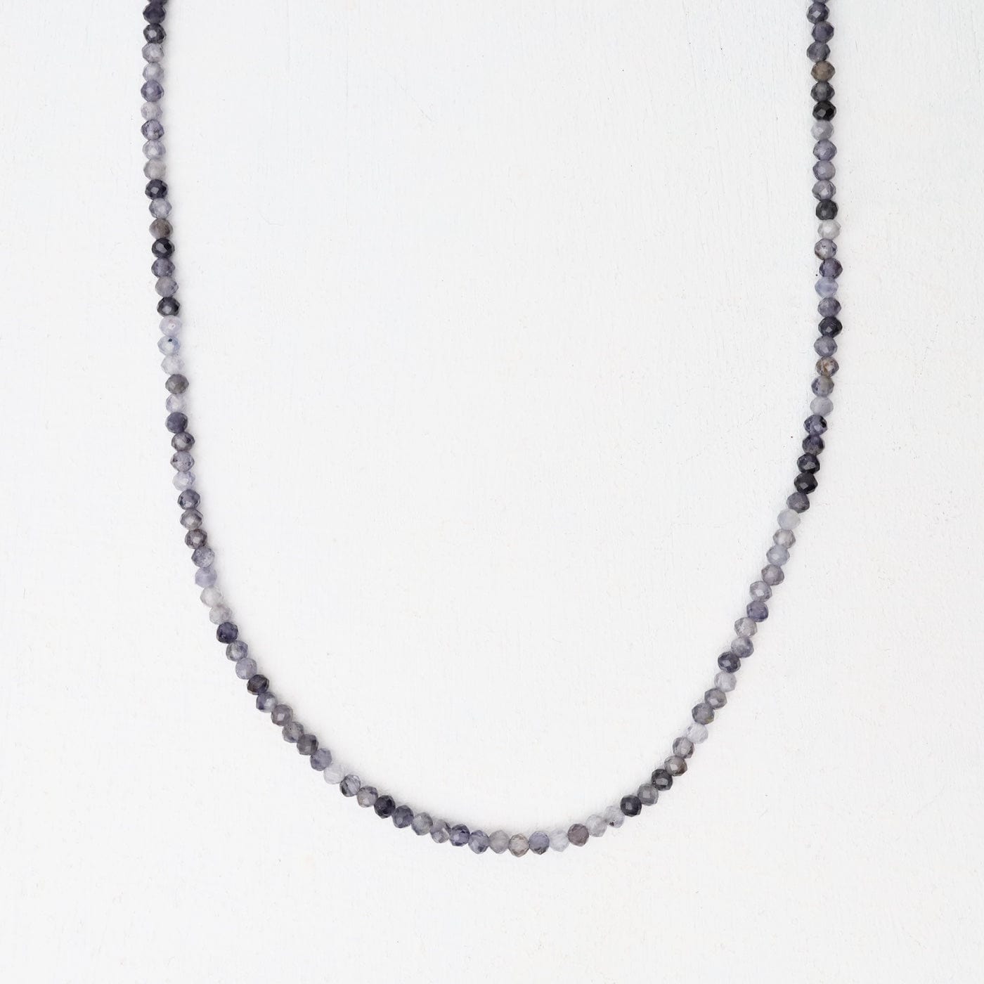 NKL 2mm Simple Stone Necklace 18" -  Blue Labradorite