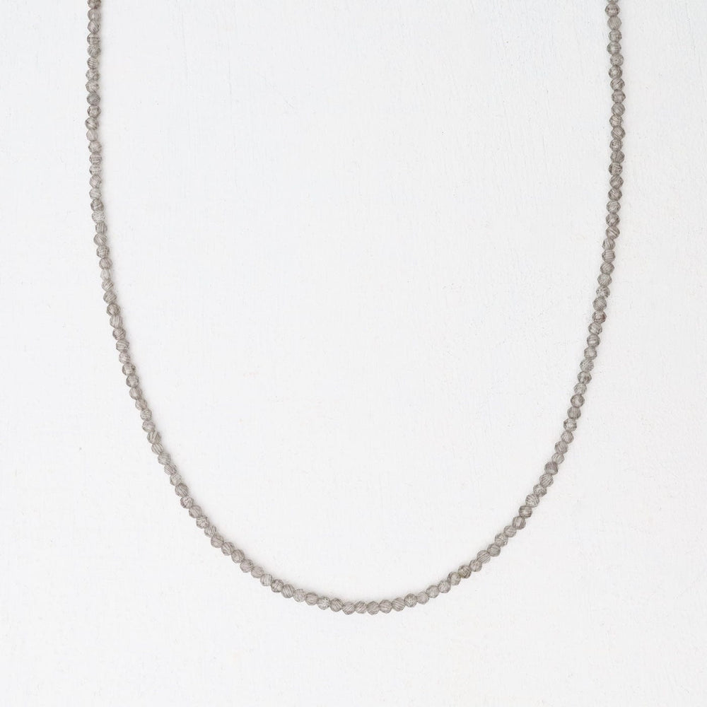 NKL 2mm Simple Stone Necklace 18" -  Labradorite