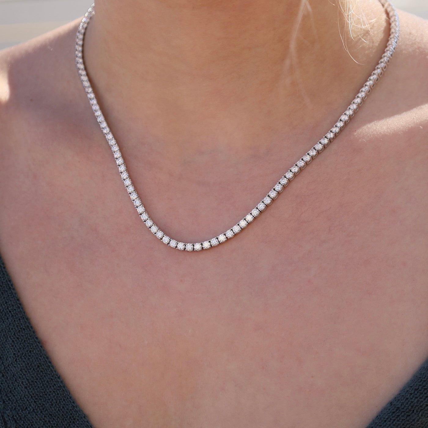 NKL 3mm Moissanite Tennis Necklace