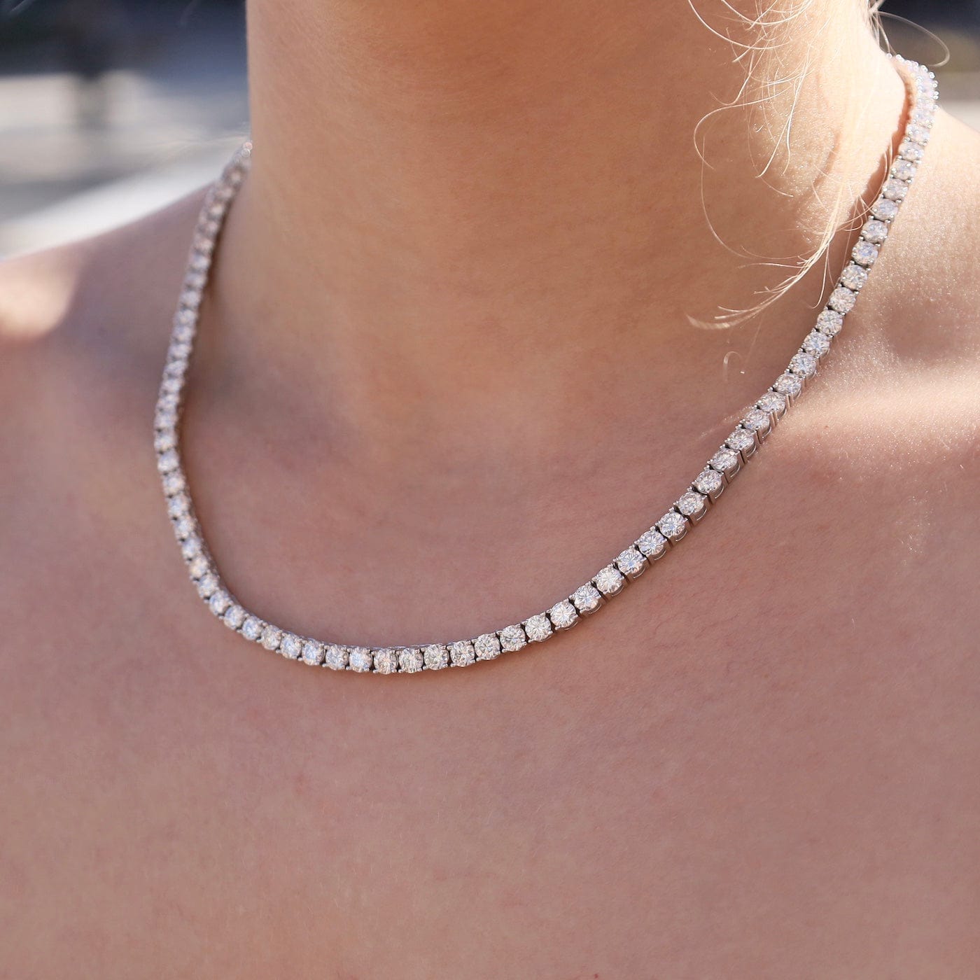 4mm Moissanite Tennis Necklace