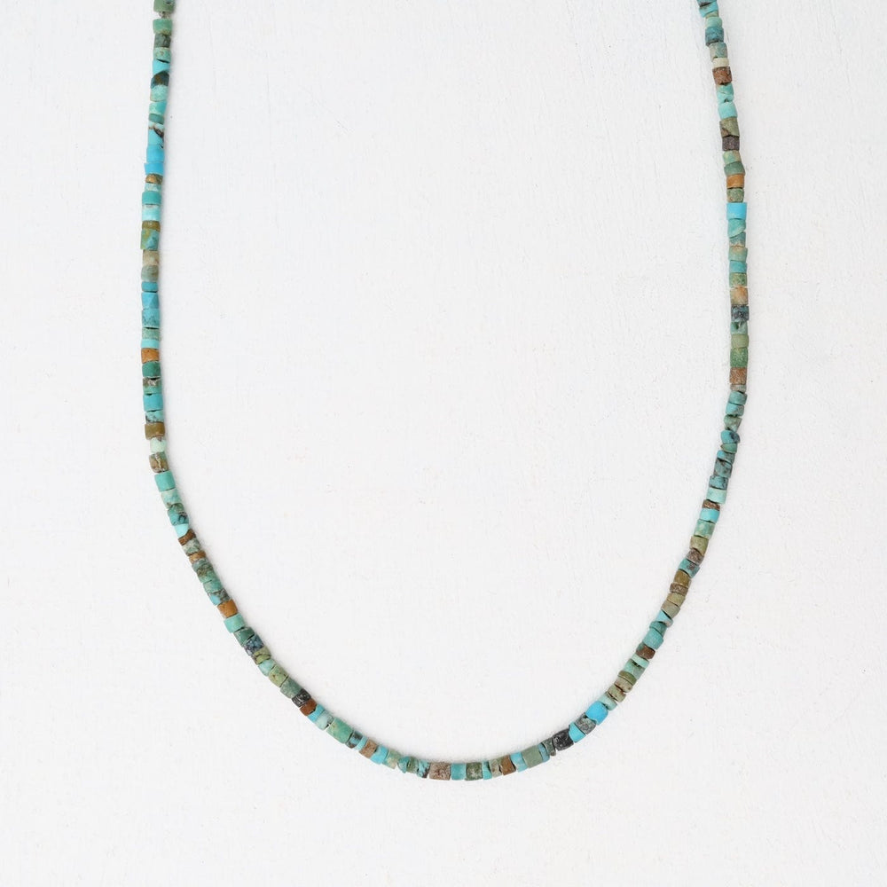 NKL 4mm Simple Stone Necklace 18" -  Afgan Turquoise