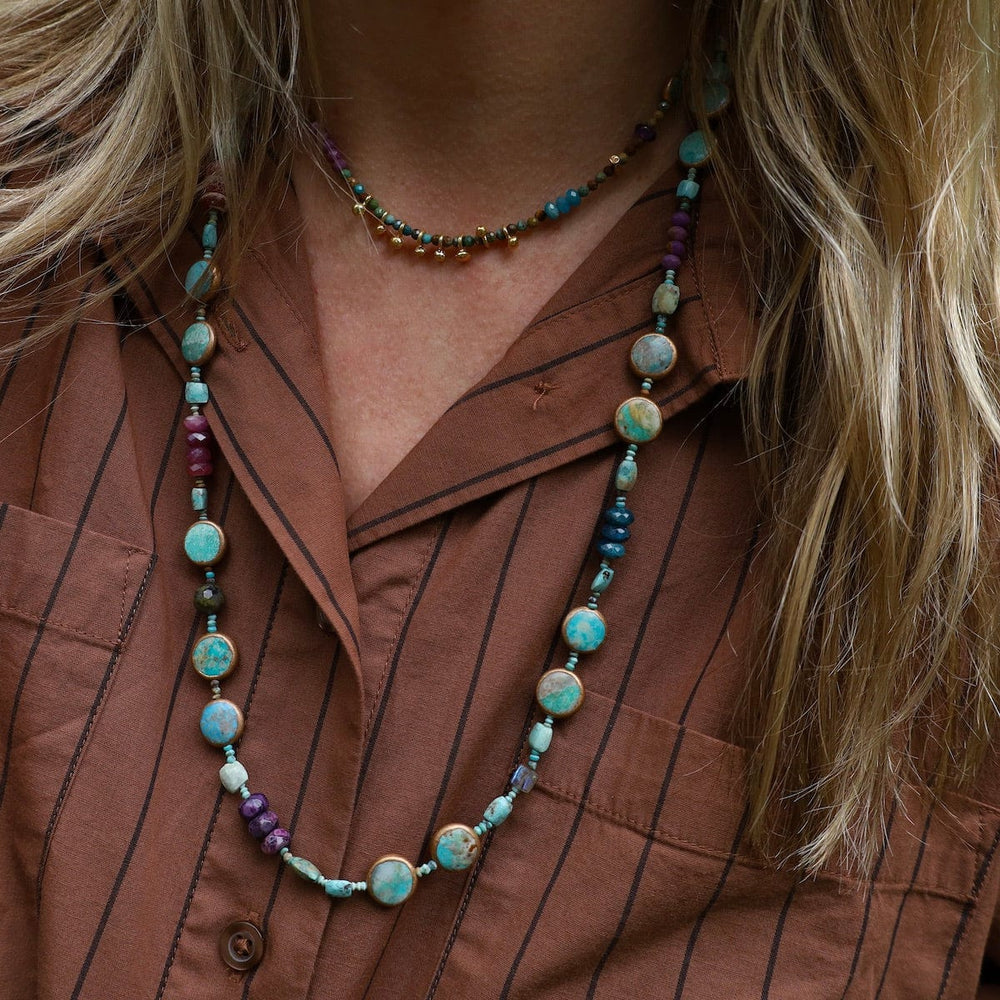 
                  
                    NKL 8 Raindrop Turquoise Round Necklace
                  
                