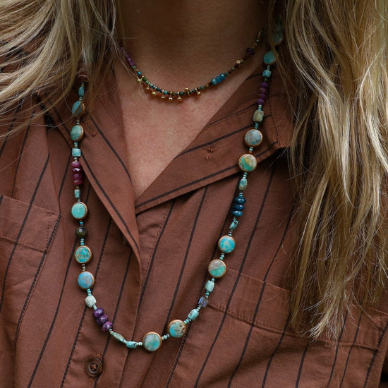 NKL 8 Raindrop Turquoise Round Necklace
