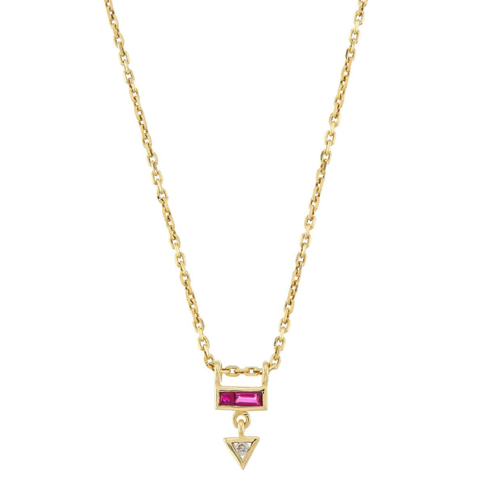 
                      
                        NKL-9K 9k Yellow Gold Mini AZ Pendant - Ruby, Pink Tourma
                      
                    