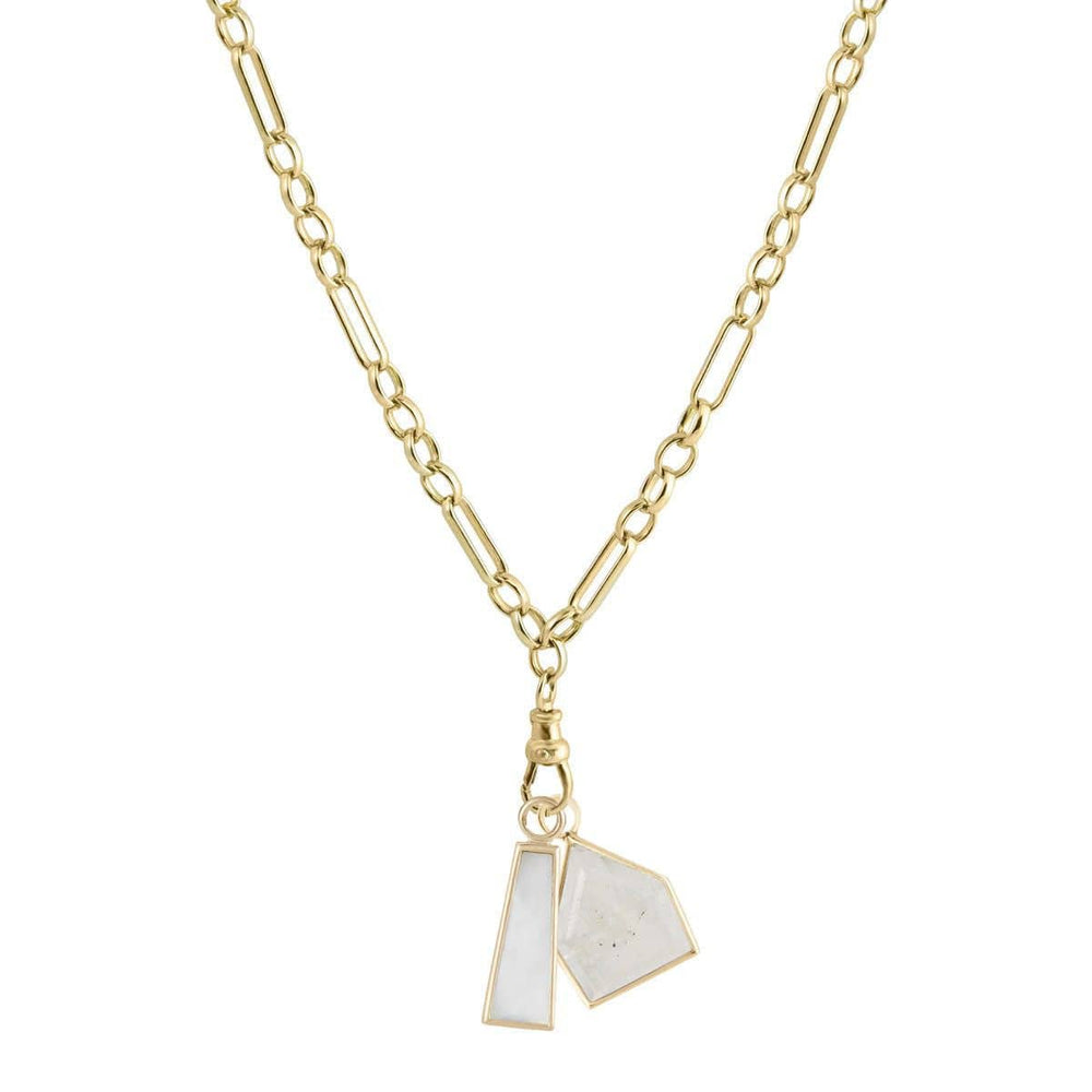 
                      
                        NKL-9K Eiffel Heavy Chain with Mother Of Pearl & Moonstone Necklace
                      
                    