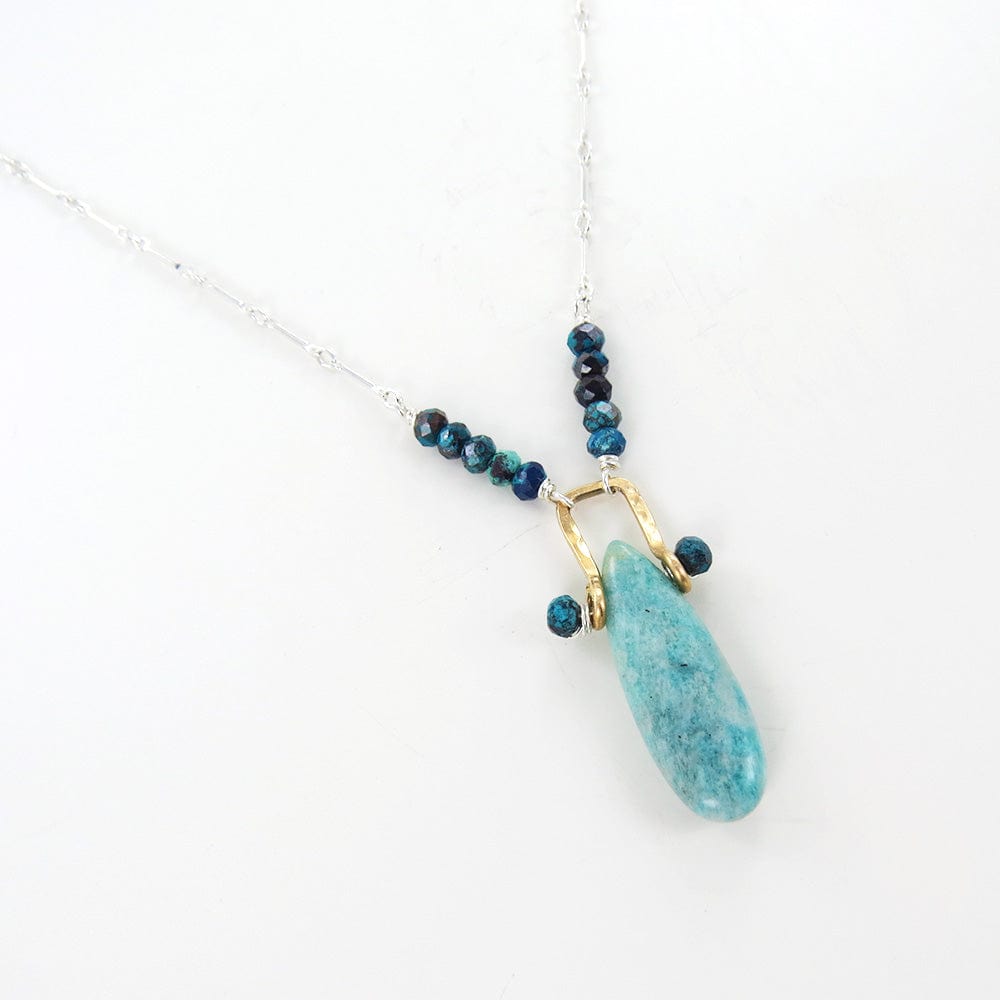 
                  
                    NKL AMAZONITE AND CHRYSOCOLLA DROP NECKLACE
                  
                