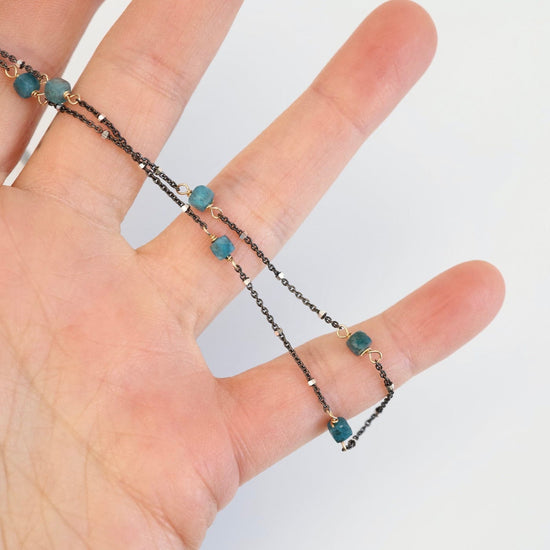 NKL Apatite Cube Station Necklace
